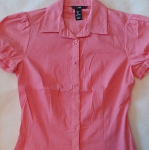 Bubblegum pink short-sleeve dress shirt